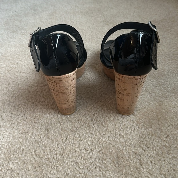 Stuart Weitzman Oneliner Black Patent Leather Wedge, Women’s 9 - Picture 4 of 7